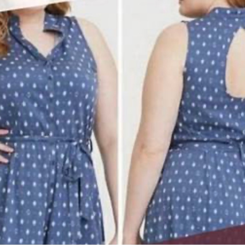 Torrid Button Front tribal romper - blue - size 2
